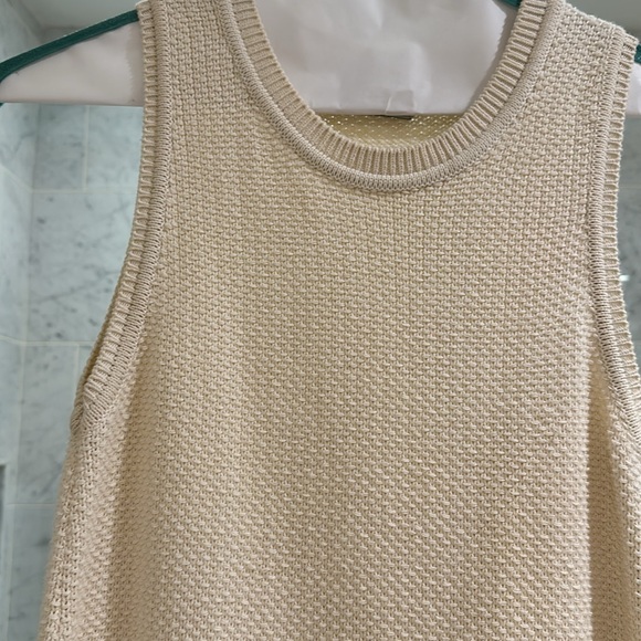 Sincerely Jules Fringe knit ivory fall sleeveless dress - S - Picture 3 of 4
